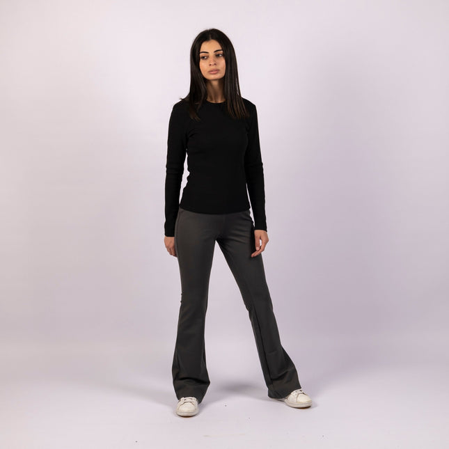 Charcoal Heather | Women Flare Leggings - Women Flare Leggings - Jobedu Jordan