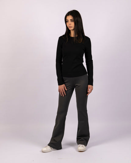 Charcoal Heather | Women Flare Leggings - Women Flare Leggings - Jobedu Jordan
