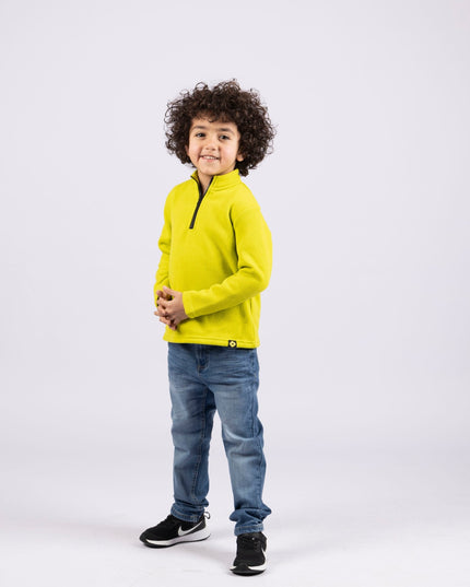 Chartreuse | Kids Quarter Zip Sweater - Kids Quarter Zip Sweater - Jobedu Jordan