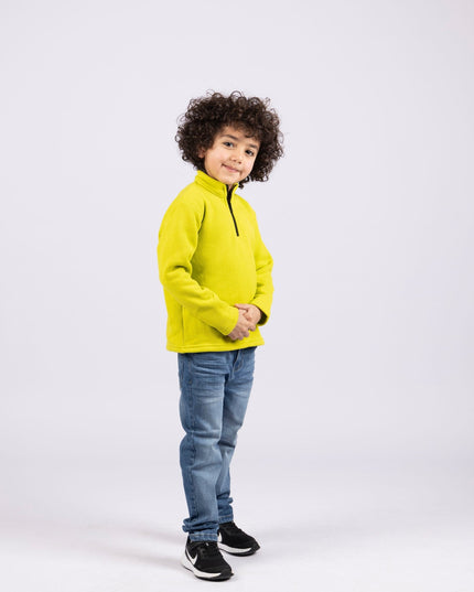 Chartreuse | Kids Quarter Zip Sweater - Kids Quarter Zip Sweater - Jobedu Jordan
