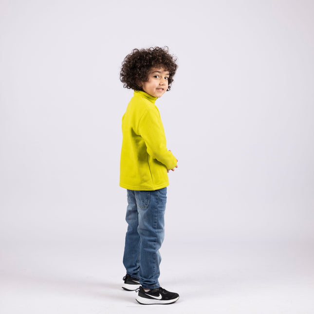 Chartreuse | Kids Quarter Zip Sweater - Kids Quarter Zip Sweater - Jobedu Jordan