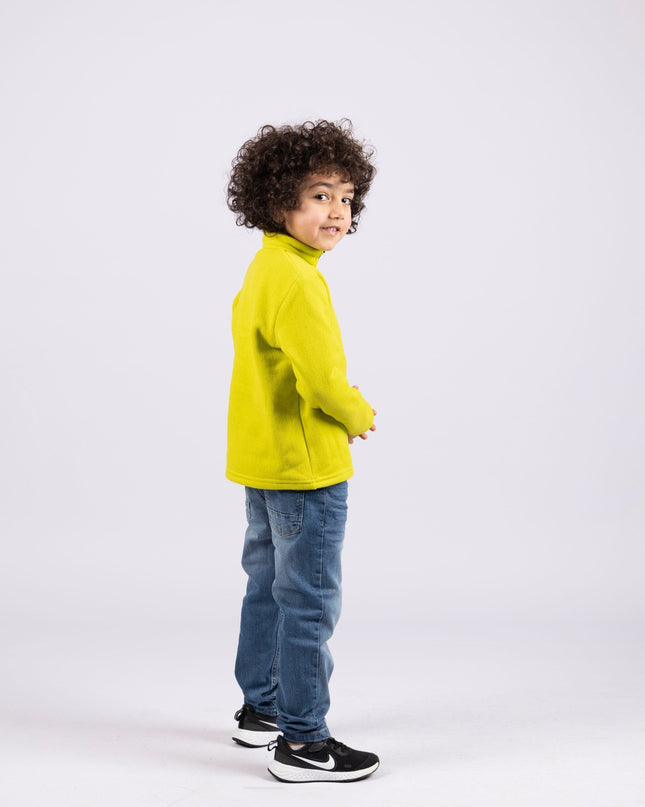 Chartreuse | Kids Quarter Zip Sweater - Kids Quarter Zip Sweater - Jobedu Jordan
