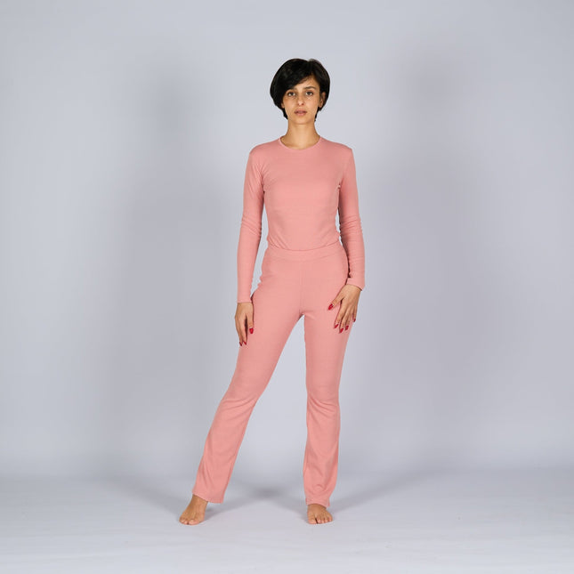 Coral Castle | Women Ribbed Long Sleeve T-shirt - Ribbed Long Sleeve T-shirt - Jobedu Jordan