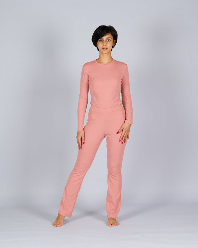 Coral Castle | Women Ribbed Long Sleeve T-shirt - Ribbed Long Sleeve T-shirt - Jobedu Jordan