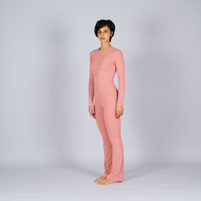 Coral Castle | Women Ribbed Long Sleeve T-shirt - Ribbed Long Sleeve T-shirt - Jobedu Jordan