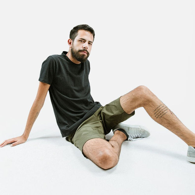 Crocodile Green | Men's Twill Short - Twill Shorts - Jobedu Jordan