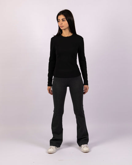 Dark Charcoal | Women Flare Leggings - Women Flare Leggings - Jobedu Jordan
