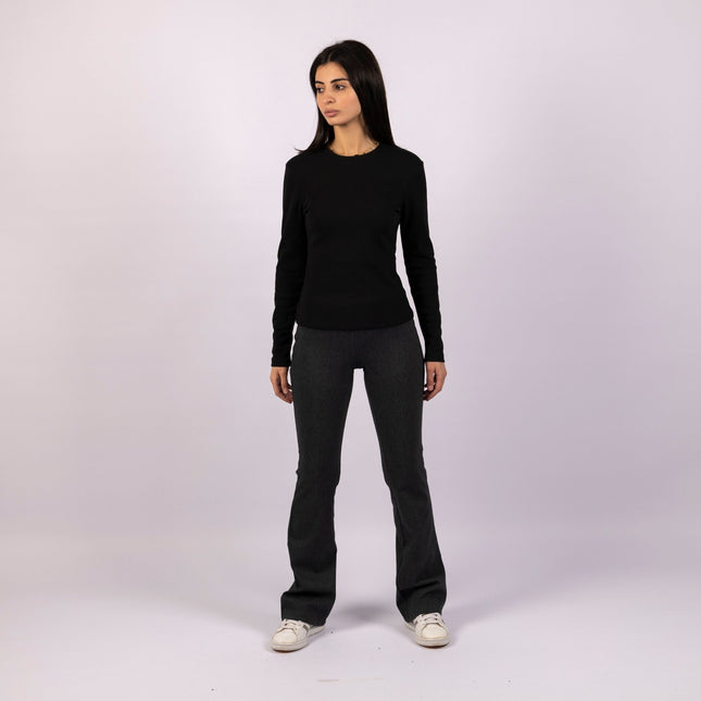 Dark Charcoal | Women Flare Leggings - Women Flare Leggings - Jobedu Jordan
