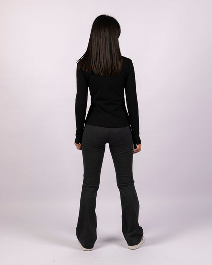 Dark Charcoal | Women Flare Leggings - Women Flare Leggings - Jobedu Jordan