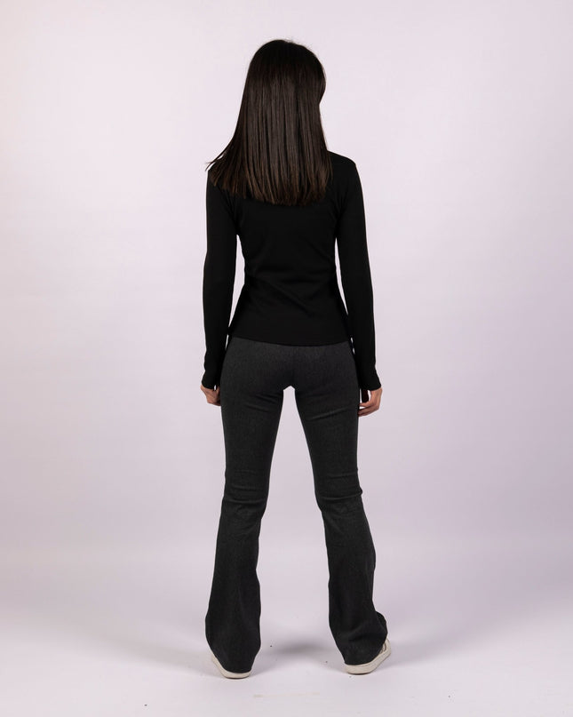 Dark Charcoal | Women Flare Leggings - Women Flare Leggings - Jobedu Jordan