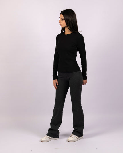 Dark Charcoal | Women Flare Leggings - Women Flare Leggings - Jobedu Jordan