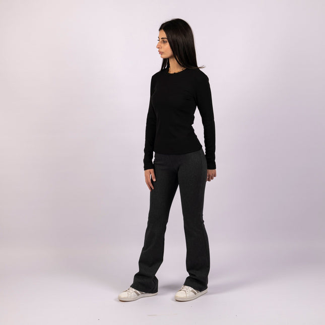 Dark Charcoal | Women Flare Leggings - Women Flare Leggings - Jobedu Jordan