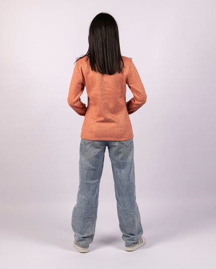 Dark Coral | Women Quarter Zip Sweater - Women Quarter Zip Sweater - Jobedu Jordan