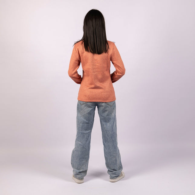 Dark Coral | Women Quarter Zip Sweater - Women Quarter Zip Sweater - Jobedu Jordan