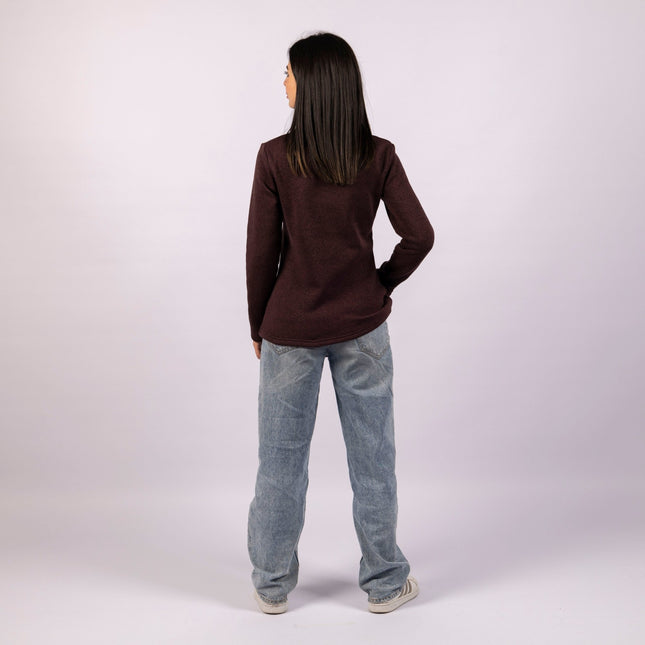 Dark Mulberry | Women Quarter Zip Sweater - Women Quarter Zip Sweater - Jobedu Jordan