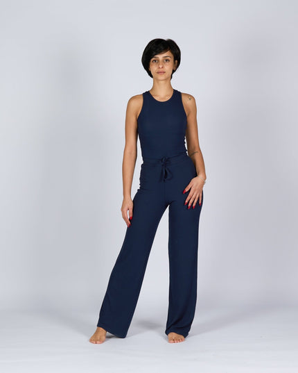 Dark Navy | Women Ribbed Tank Top T-Shirt - Ribbed Tank Top T- Shirt - Jobedu Jordan