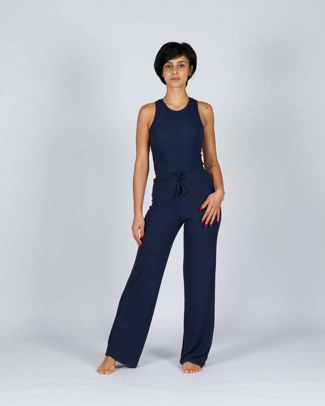 Dark Navy | Women Ribbed Tank Top T-Shirt - Ribbed Tank Top T- Shirt - Jobedu Jordan