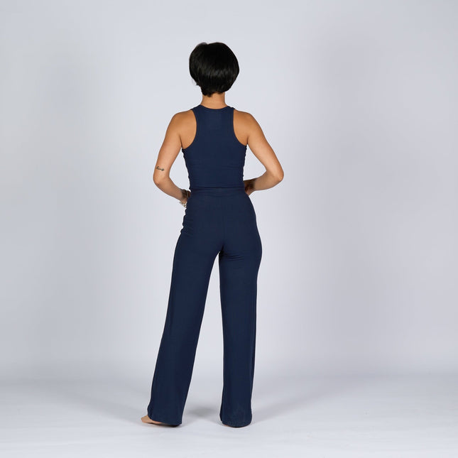 Dark Navy | Women Ribbed Tank Top T-Shirt - Ribbed Tank Top T- Shirt - Jobedu Jordan