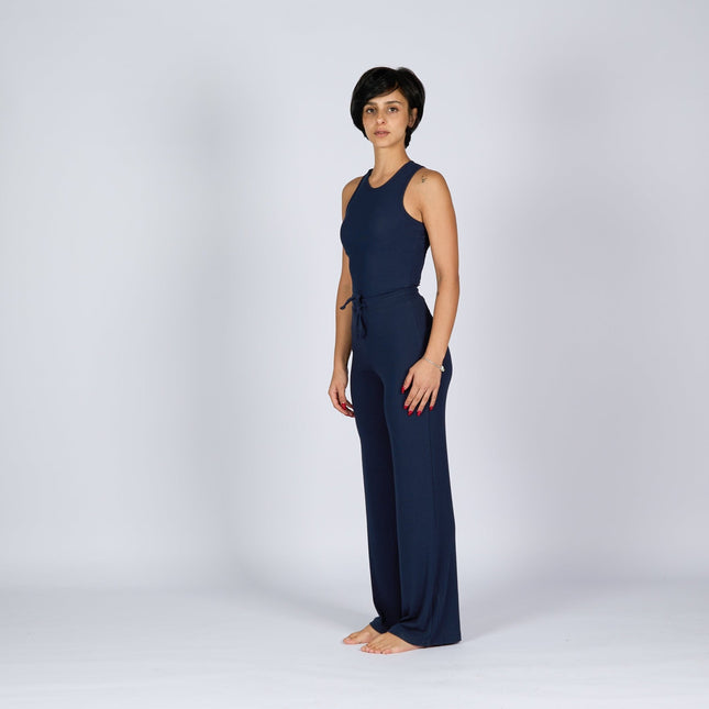 Dark Navy | Women Ribbed Tank Top T-Shirt - Ribbed Tank Top T- Shirt - Jobedu Jordan