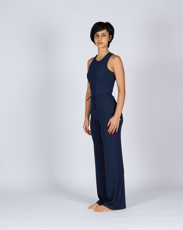 Dark Navy | Women Ribbed Tank Top T-Shirt - Ribbed Tank Top T- Shirt - Jobedu Jordan