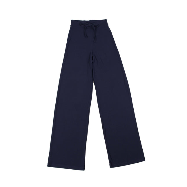 Dark Navy | Women Ribbed Wide Leg Lounge Pants - Women Ribbed Wide Leg Lounge Pants - Jobedu Jordan