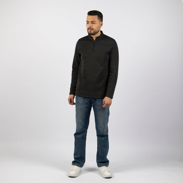 Dull Black | Adult Quarter Zip Sweater - Adult Quarter Zip Sweater - Jobedu Jordan