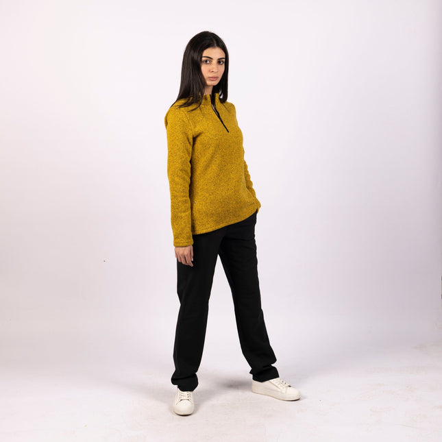 Gamboge | Women Quarter Zip Sweater - Women Quarter Zip Sweater - Jobedu Jordan