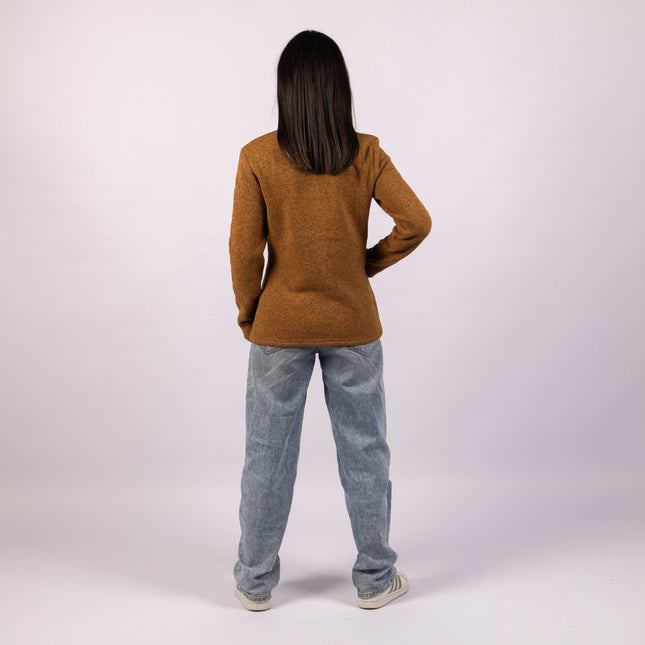 Golden Brown | Women Quarter Zip Sweater - Women Quarter Zip Sweater - Jobedu Jordan