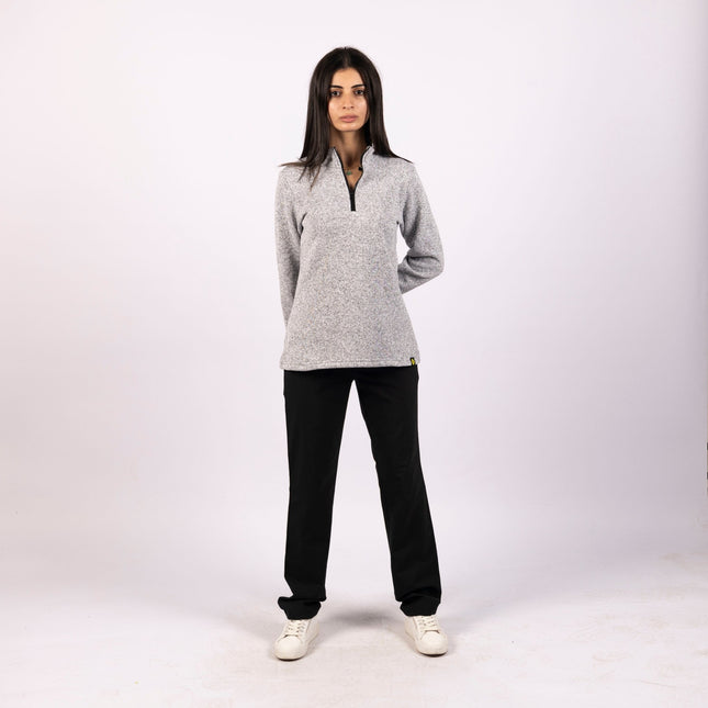 Grey cloud | Women Quarter Zip Sweater - Women Quarter Zip Sweater - Jobedu Jordan