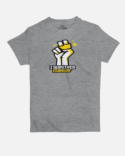 I Survived Mansaf | Kid's Basic Cut T-shirt - Graphic T-Shirt - Kids - Jobedu Jordan