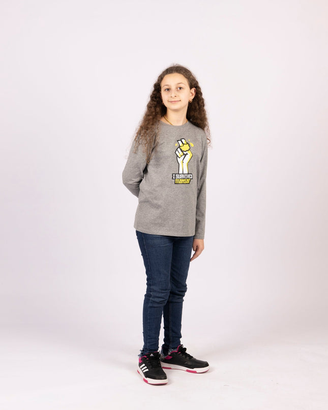 I survived mansaf | Kids Graphic Longsleeve Tshirt - Kids Graphic Longsleeve Tshirt - Jobedu Jordan