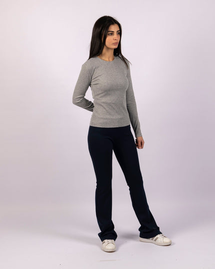 Industrial Blue | Women Flare Leggings - Women Flare Leggings - Jobedu Jordan