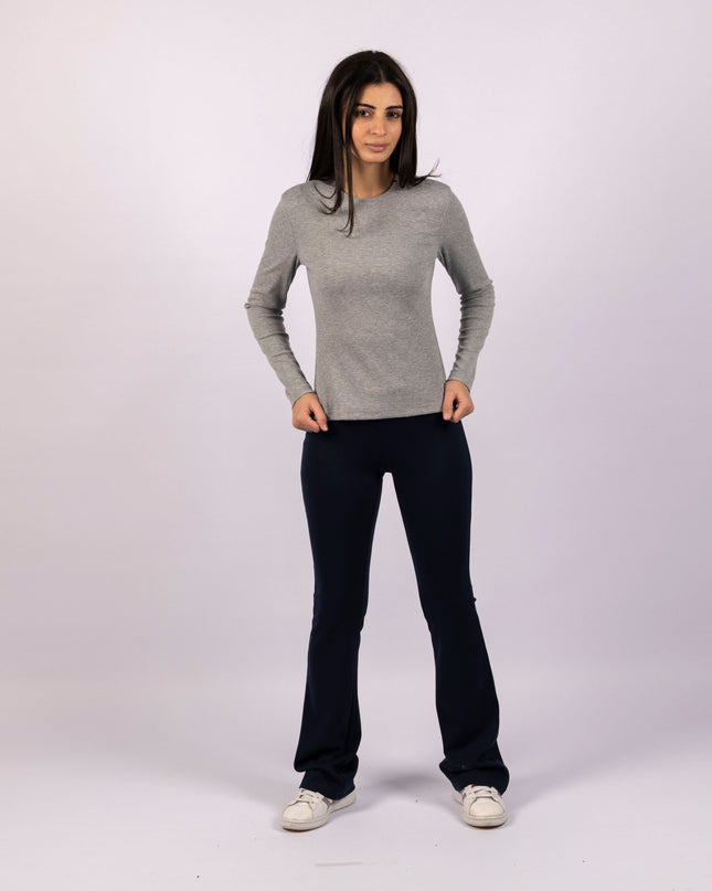 Industrial Blue | Women Flare Leggings - Women Flare Leggings - Jobedu Jordan