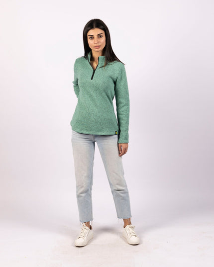 Jade Green | Women Quarter Zip Sweater - Women Quarter Zip Sweater - Jobedu Jordan