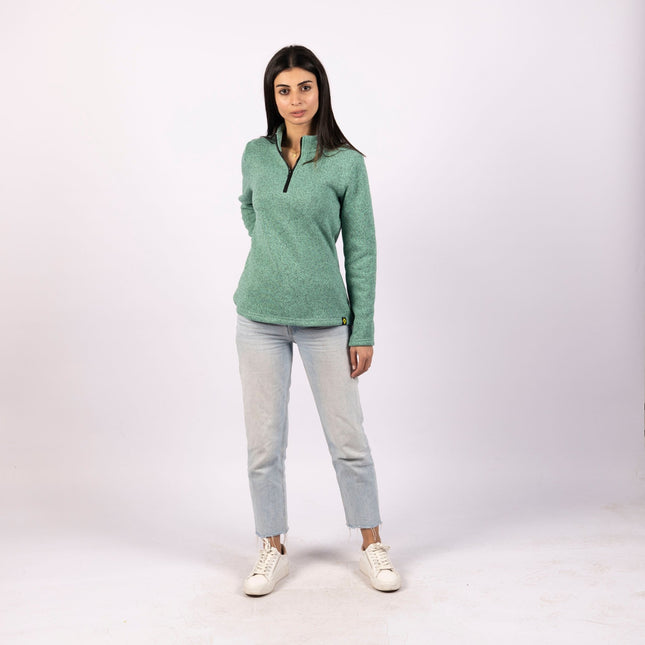 Jade Green | Women Quarter Zip Sweater - Women Quarter Zip Sweater - Jobedu Jordan