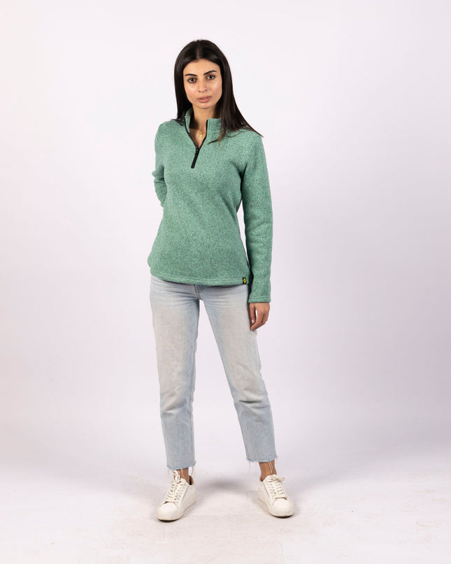Jade Green | Women Quarter Zip Sweater - Women Quarter Zip Sweater - Jobedu Jordan