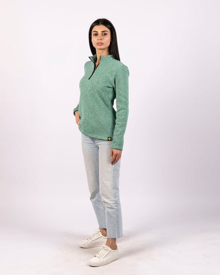Jade Green | Women Quarter Zip Sweater - Women Quarter Zip Sweater - Jobedu Jordan