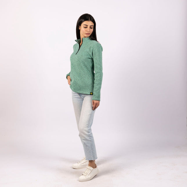 Jade Green | Women Quarter Zip Sweater - Women Quarter Zip Sweater - Jobedu Jordan