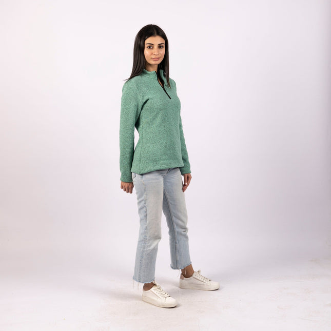 Jade Green | Women Quarter Zip Sweater - Women Quarter Zip Sweater - Jobedu Jordan