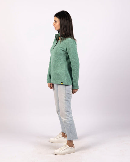 Jade Green | Women Quarter Zip Sweater - Women Quarter Zip Sweater - Jobedu Jordan