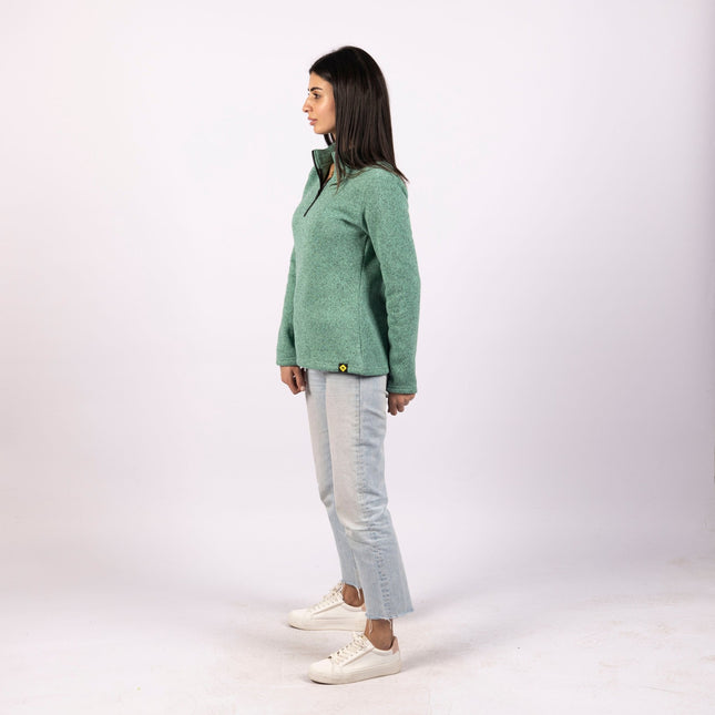 Jade Green | Women Quarter Zip Sweater - Women Quarter Zip Sweater - Jobedu Jordan