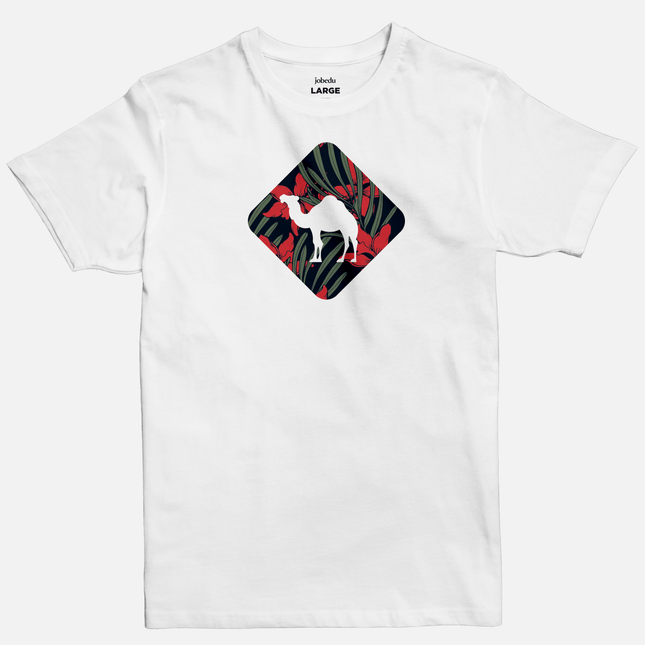 Jobedu Camel Crossing Tropical | Basic Cut T-shirt - Graphic T-Shirt - Unisex - Jobedu Jordan