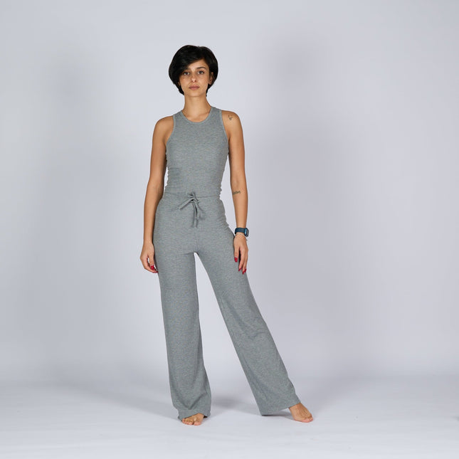 Medium Grey Heather | Women Ribbed Tank Top T-Shirt - Ribbed Tank Top T- Shirt - Jobedu Jordan