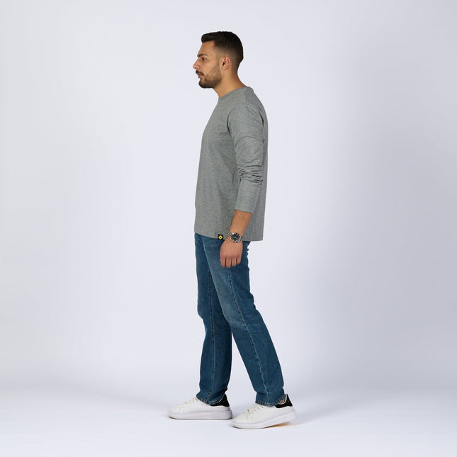 Medium Grey Melange | Basic Adult Longsleeve Tshirt - Basic Adult Longsleeve Tshirt - Jobedu Jordan