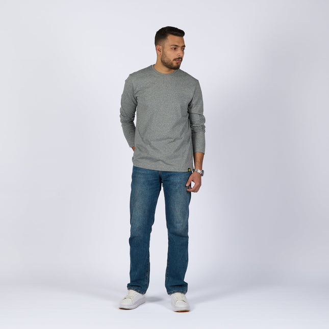 Medium Grey Melange | Basic Adult Longsleeve Tshirt - Basic Adult Longsleeve Tshirt - Jobedu Jordan