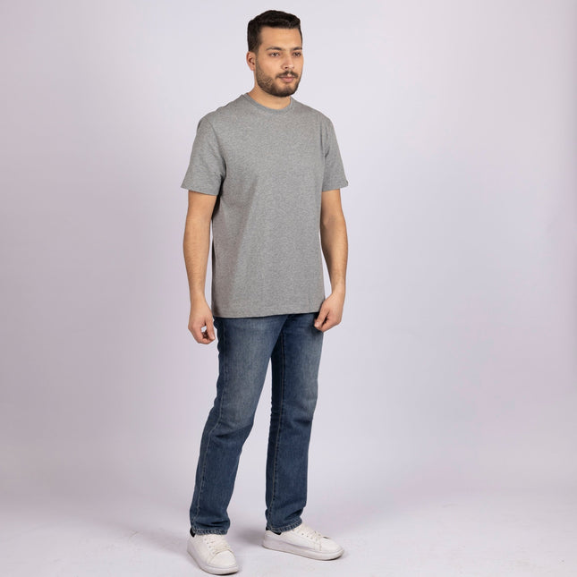 Medium Grey Melange | Basic Cut T-shirt - Basic T-Shirt - Unisex - Jobedu Jordan