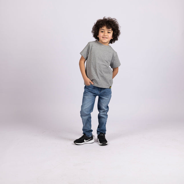 Medium Grey Melange | Kid's Basic Cut T-shirt - Basic T-Shirt - Kids - Jobedu Jordan