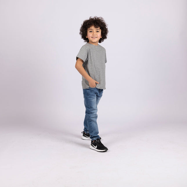 Medium Grey Melange | Kid's Basic Cut T-shirt - Basic T-Shirt - Kids - Jobedu Jordan