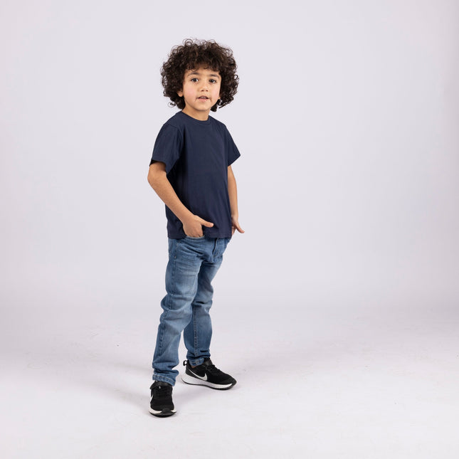 Navy Blue | Kid's Basic Cut T-shirt - Basic T-Shirt - Kids - Jobedu Jordan