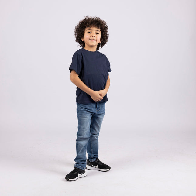 Navy Blue | Kid's Basic Cut T-shirt - Basic T-Shirt - Kids - Jobedu Jordan